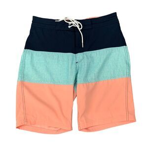 Old Navy California Board Shorts Mens 30 Multi Colorblock Drawstring Swim Surf